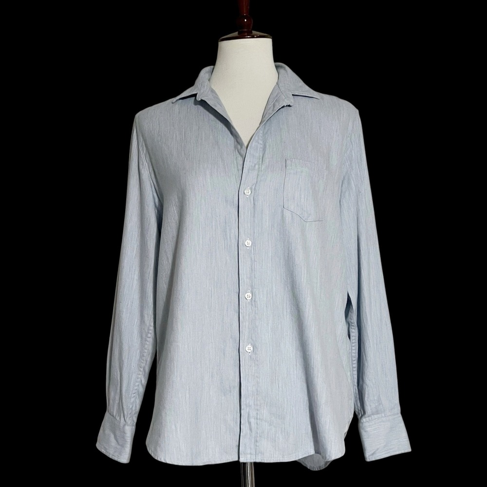 Frank & Eileen Eileen Button-Up Shirt Shirt Light Blue Cotton Tencel Size XS